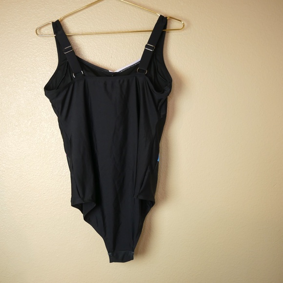 GSW Standard Black Multicolored Striped One-Piece Swimsuit Womens Extra Large - Picture 5 of 7